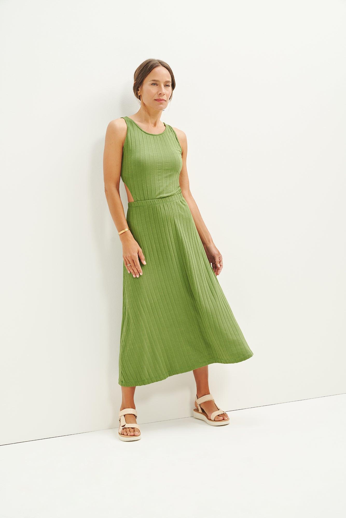 Kelly Ribbed Dress - Pear - ReAmour Product Image