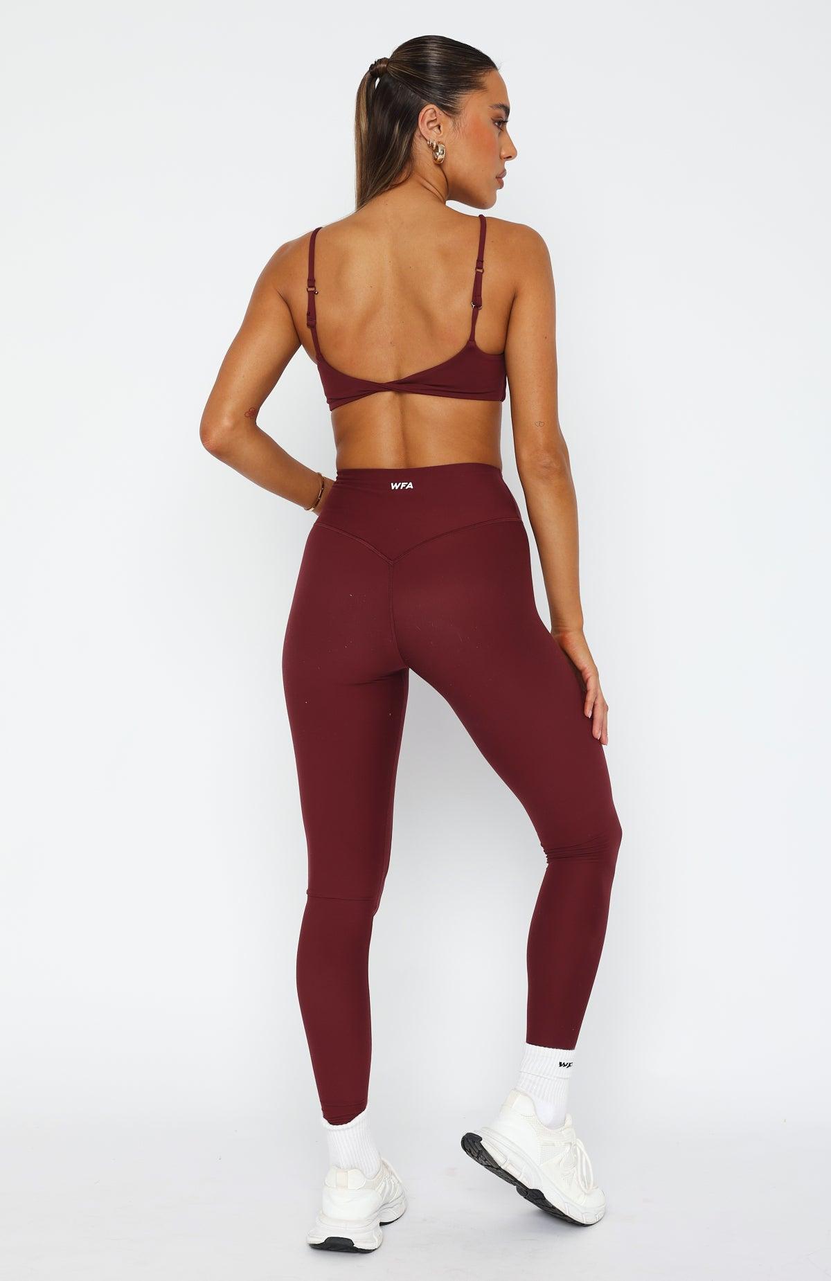 Go Getter High Waisted Leggings Burgundy Product Image