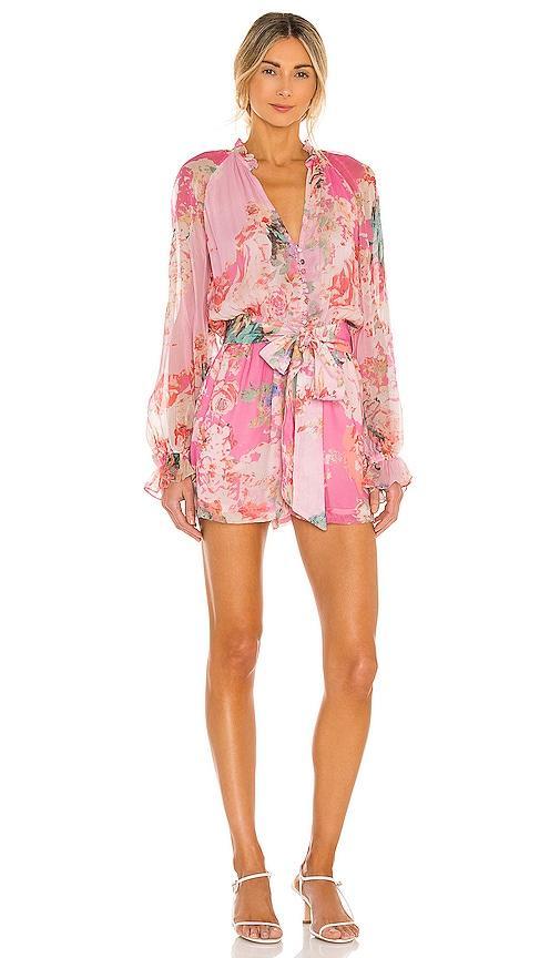 HEMANT AND NANDITA X REVOLVE Sage Romper in Pink. - size XS (also in M) Product Image