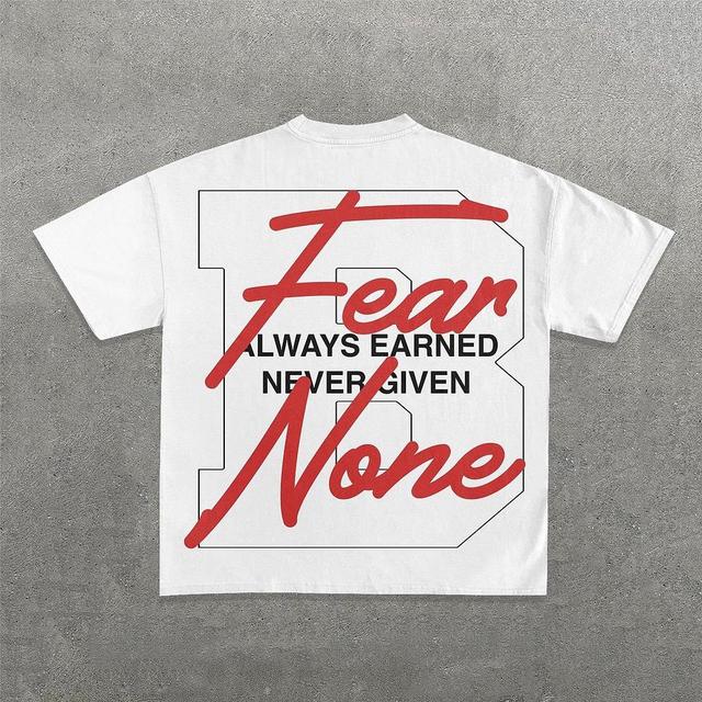 Sopula Vintage Fear None Graphic Cotton T-Shirt Product Image