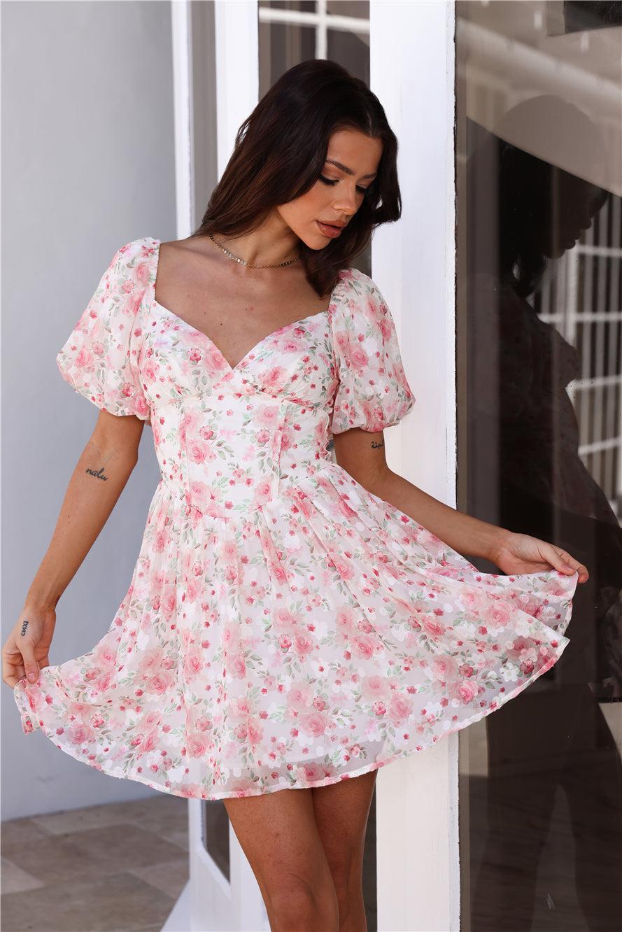 Fresh Blooms For You Mini Dress Pink Product Image