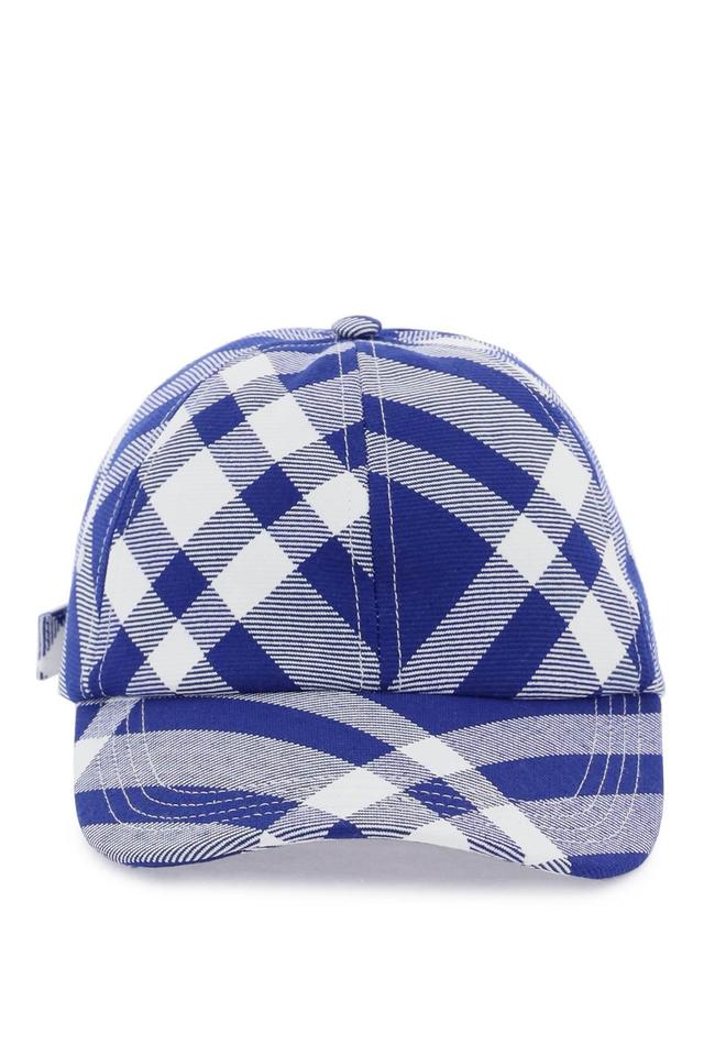 BURBERRY Tartan Baseball Cap In Blue Product Image