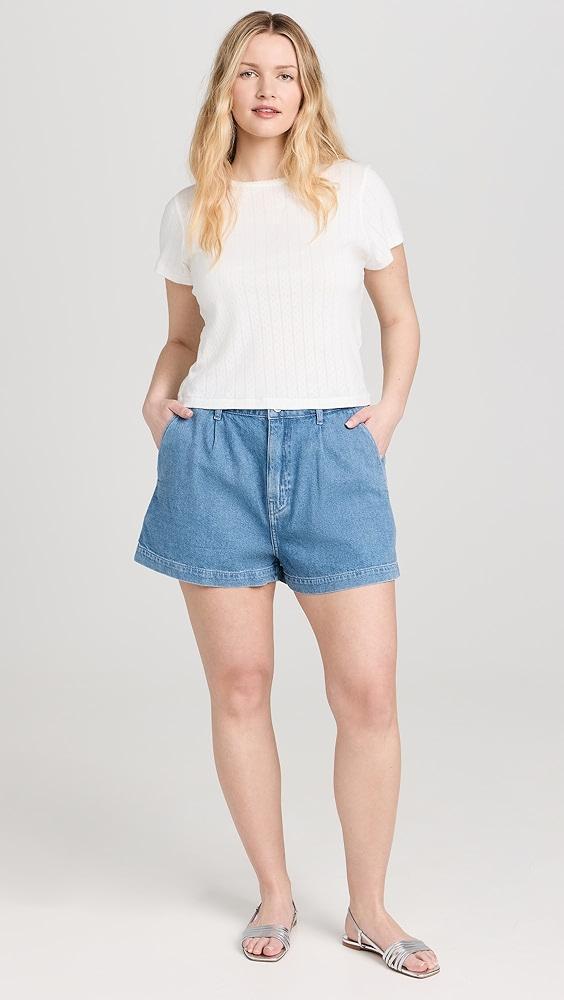 Reformation Elana Pleated Denim Shorts | Shopbop Product Image