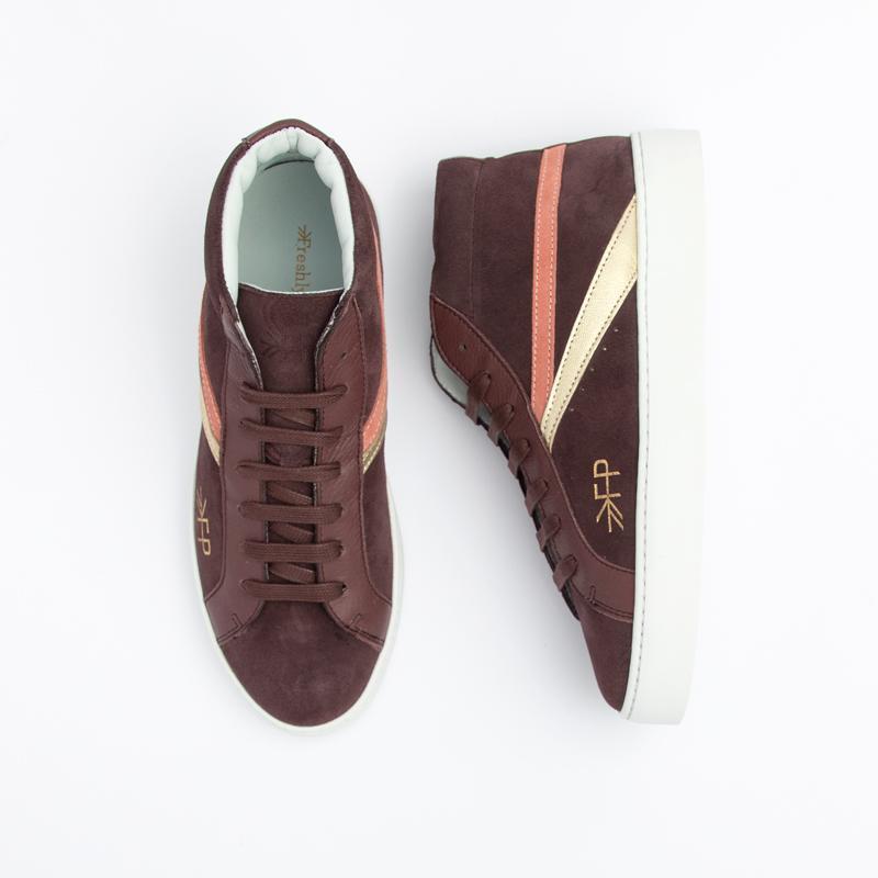 Women's Burgundy High Top Sneaker Female Product Image