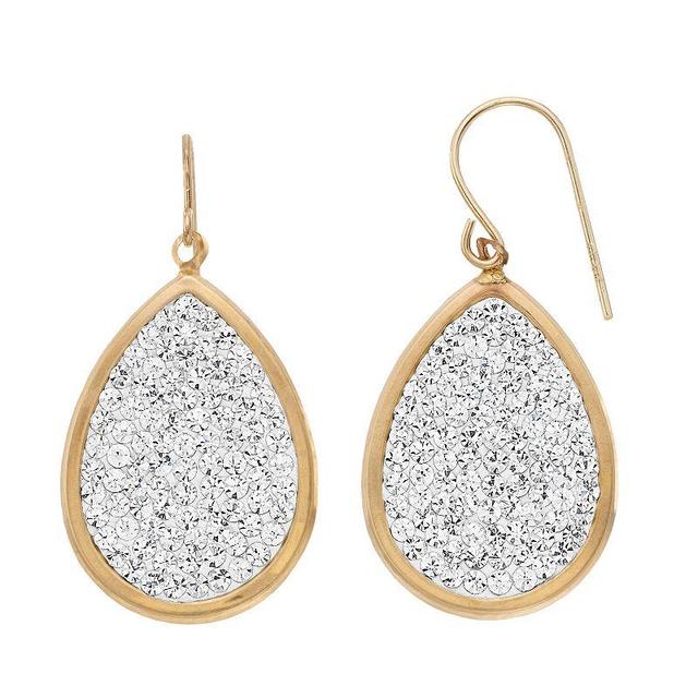 10k Gold Teardrop Crystal Earrings, Womens Product Image