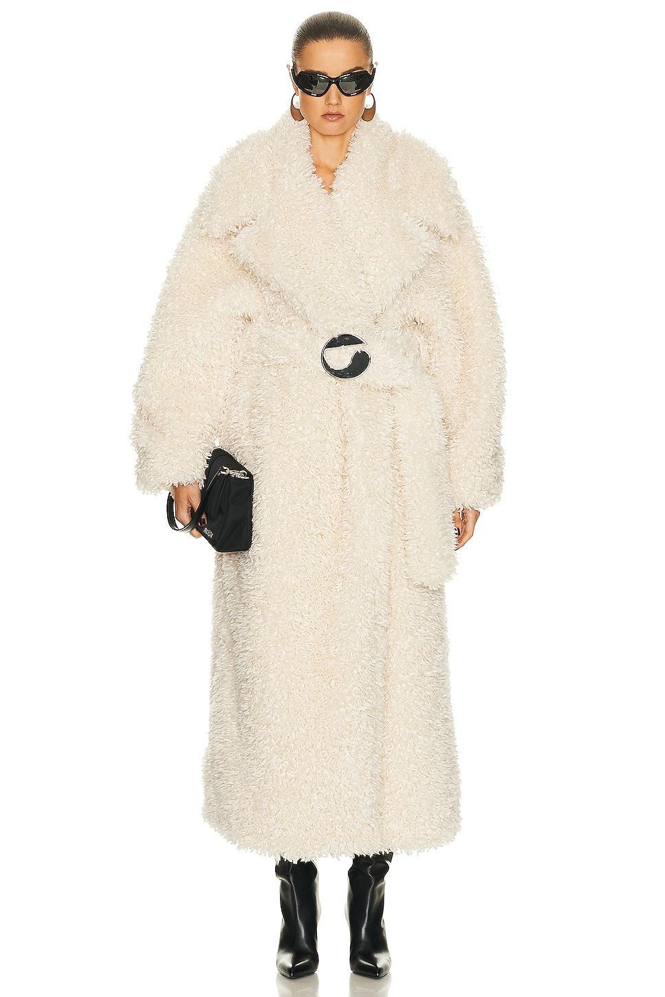 Coperni - Belted Faux-Shearling Coat - White - FR 40 - Moda Operandi Product Image