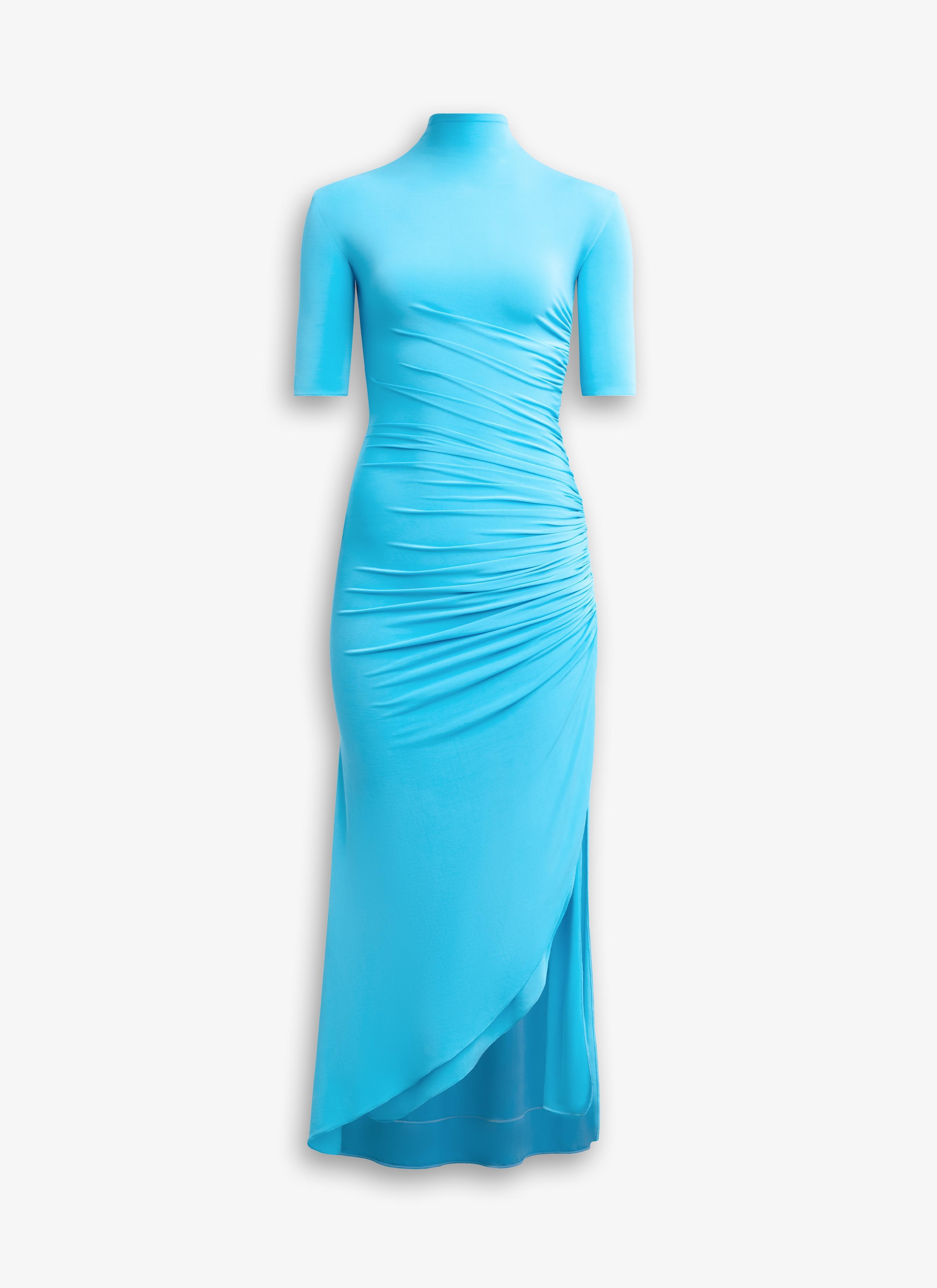 Blue BODYCON DRAPED DRESS Product Image