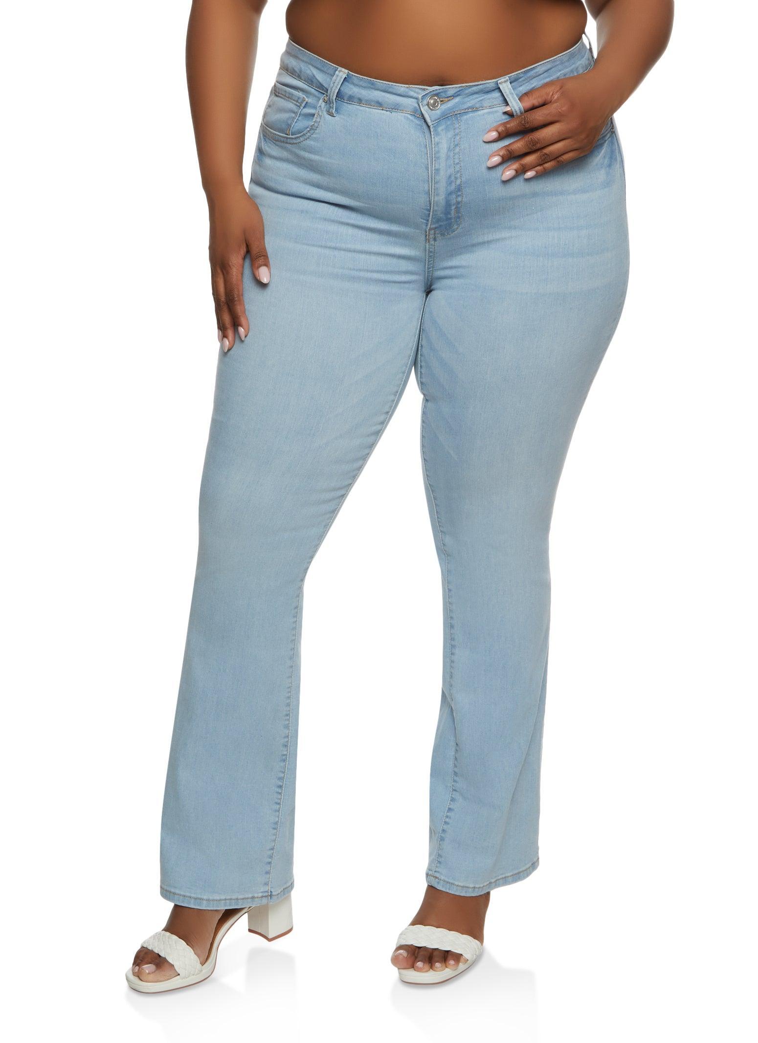 Womens Plus Size WAX High Rise Boot Cut Jeans product image