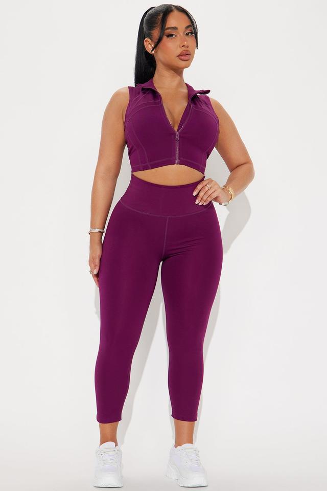 Run It Up Elevate Capri Active Legging - Plum Product Image