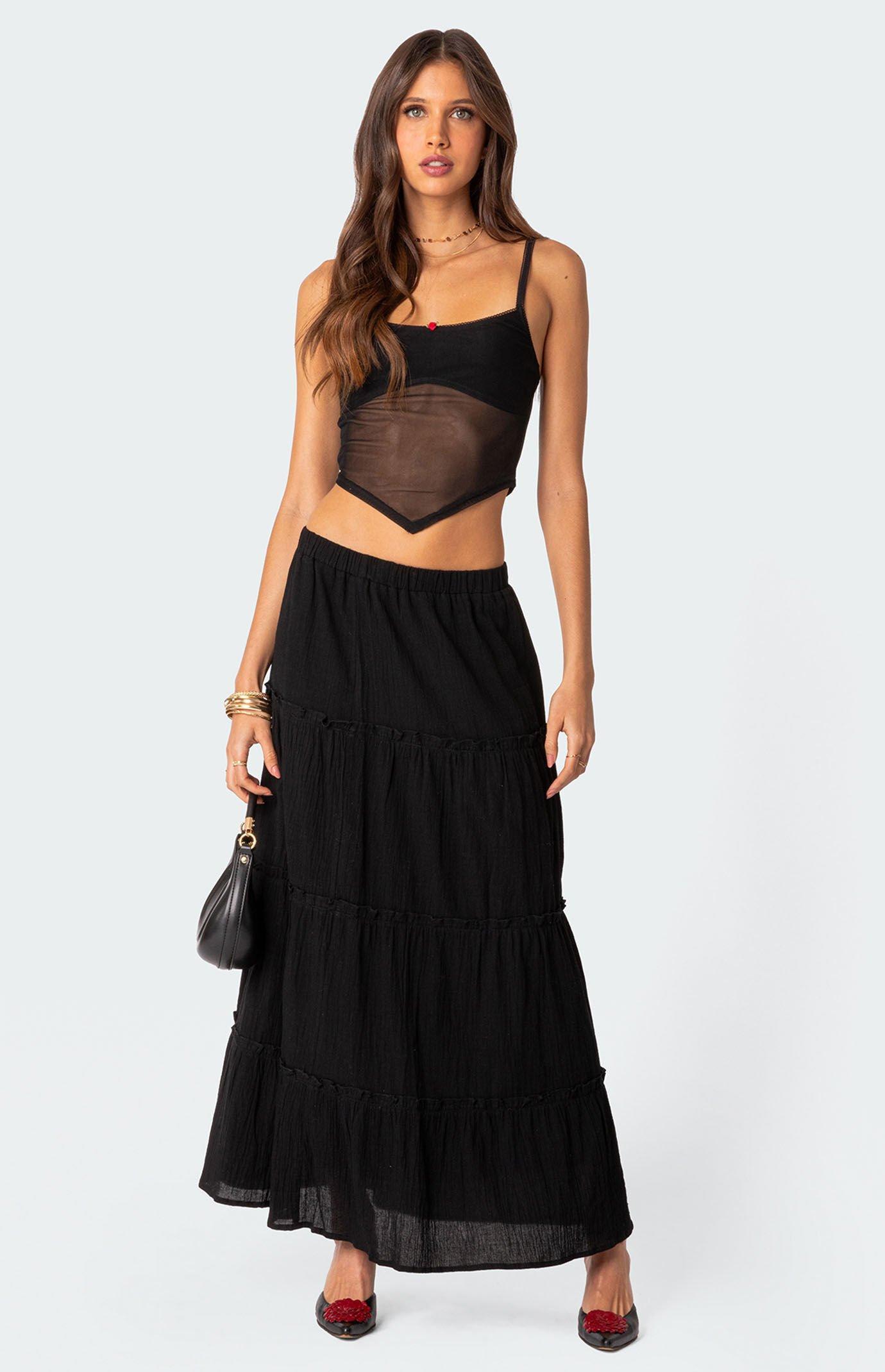 Edikted Womens Cressida Sheer Mesh Tank Top - Blackmall Product Image