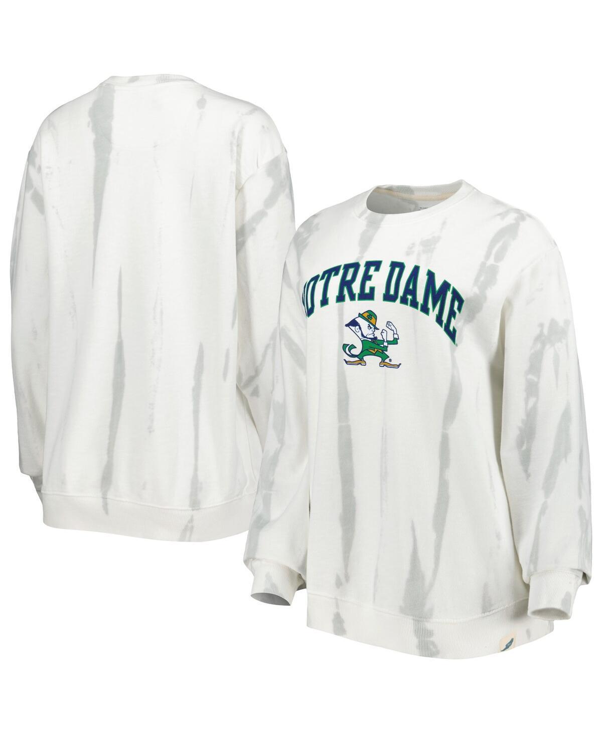 Mens League Collegiate Wear White Notre Dame Fighting Irish Classic Arch Dye Terry Pullover Sweatshirt - White Product Image