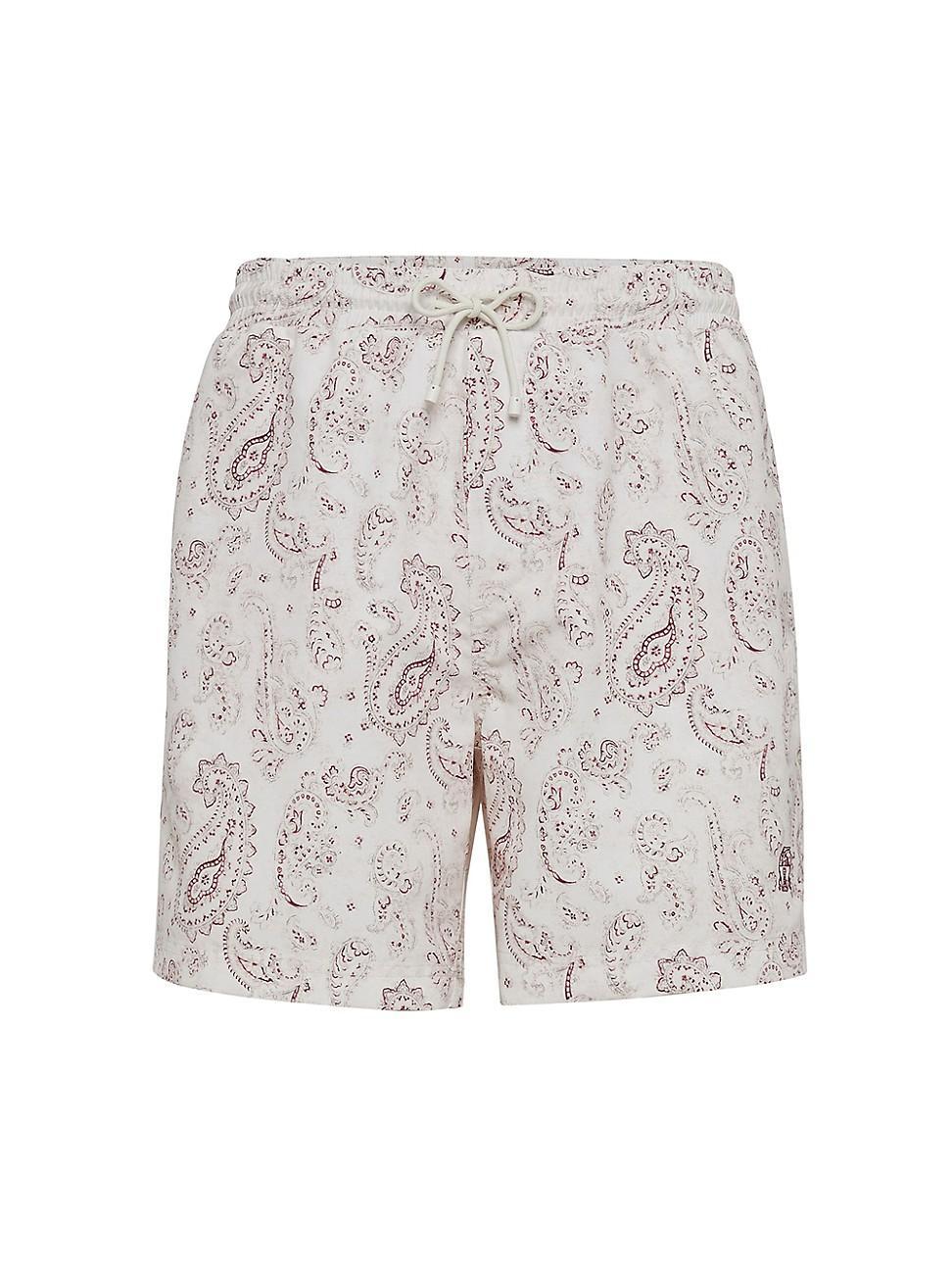 Mens Paisley-Print Drawstring Swim Shorts Product Image