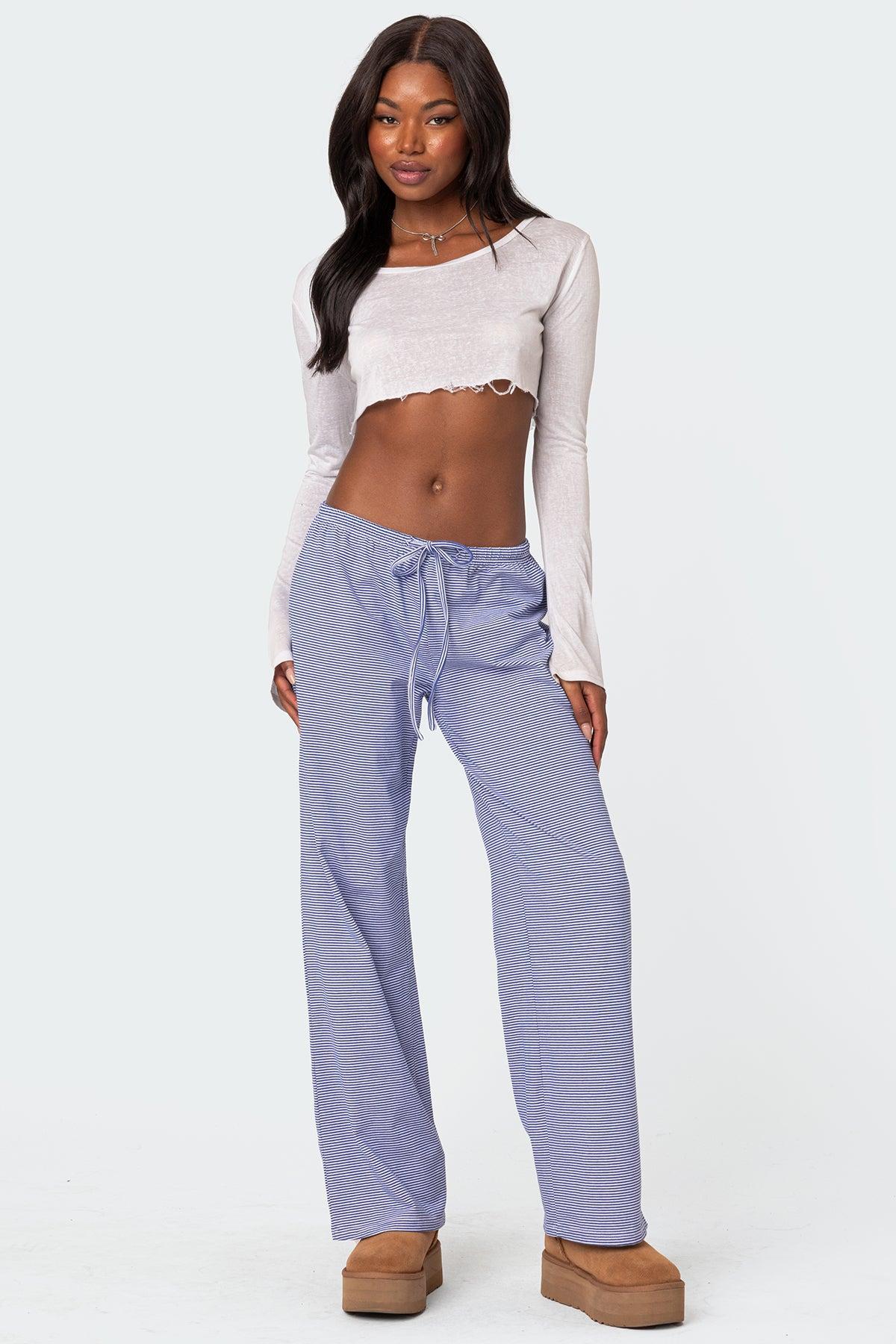 Olivia Striped Loose Fit Pants Product Image