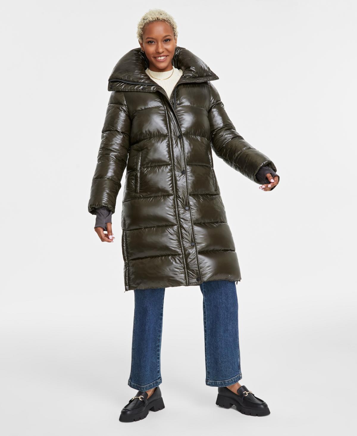 Bcbgmaxazria Womens Hooded Collared Puffer Coat Product Image