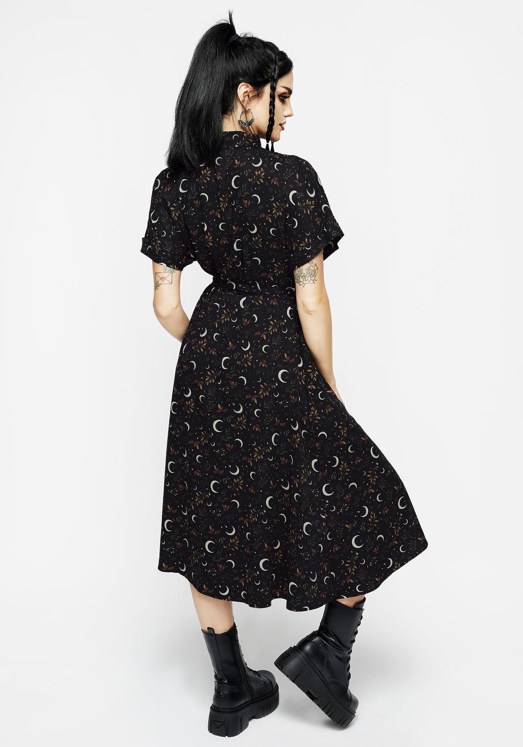 Sickle Moon Midi Shirt Dress Product Image