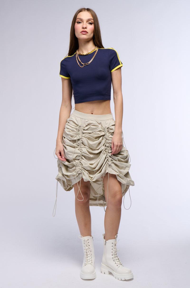 CHLOE CONVERTIBLE DRAWSTRING HIGH LOW SKIRT Product Image