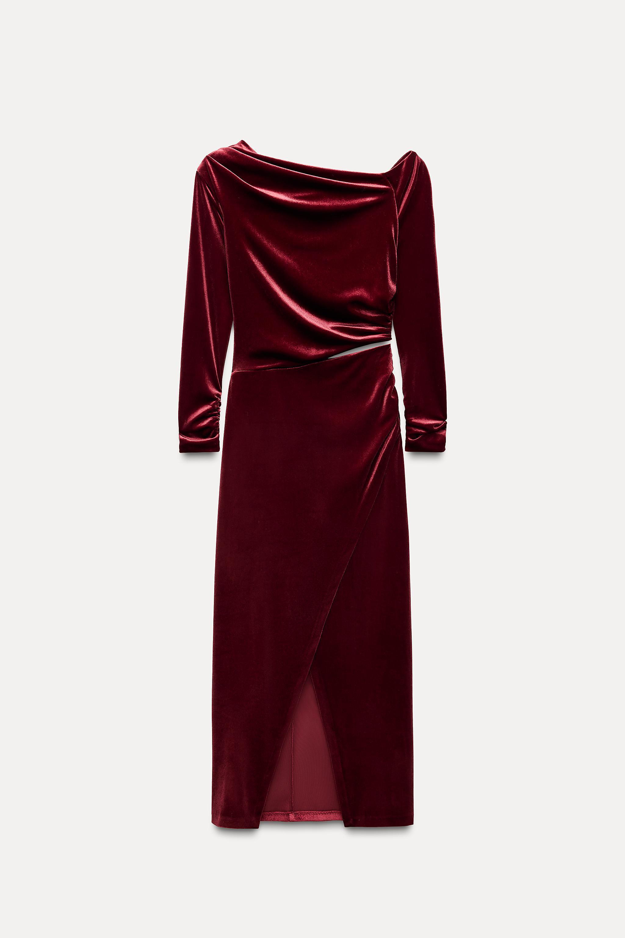 VELVET MIDI DRESS Product Image