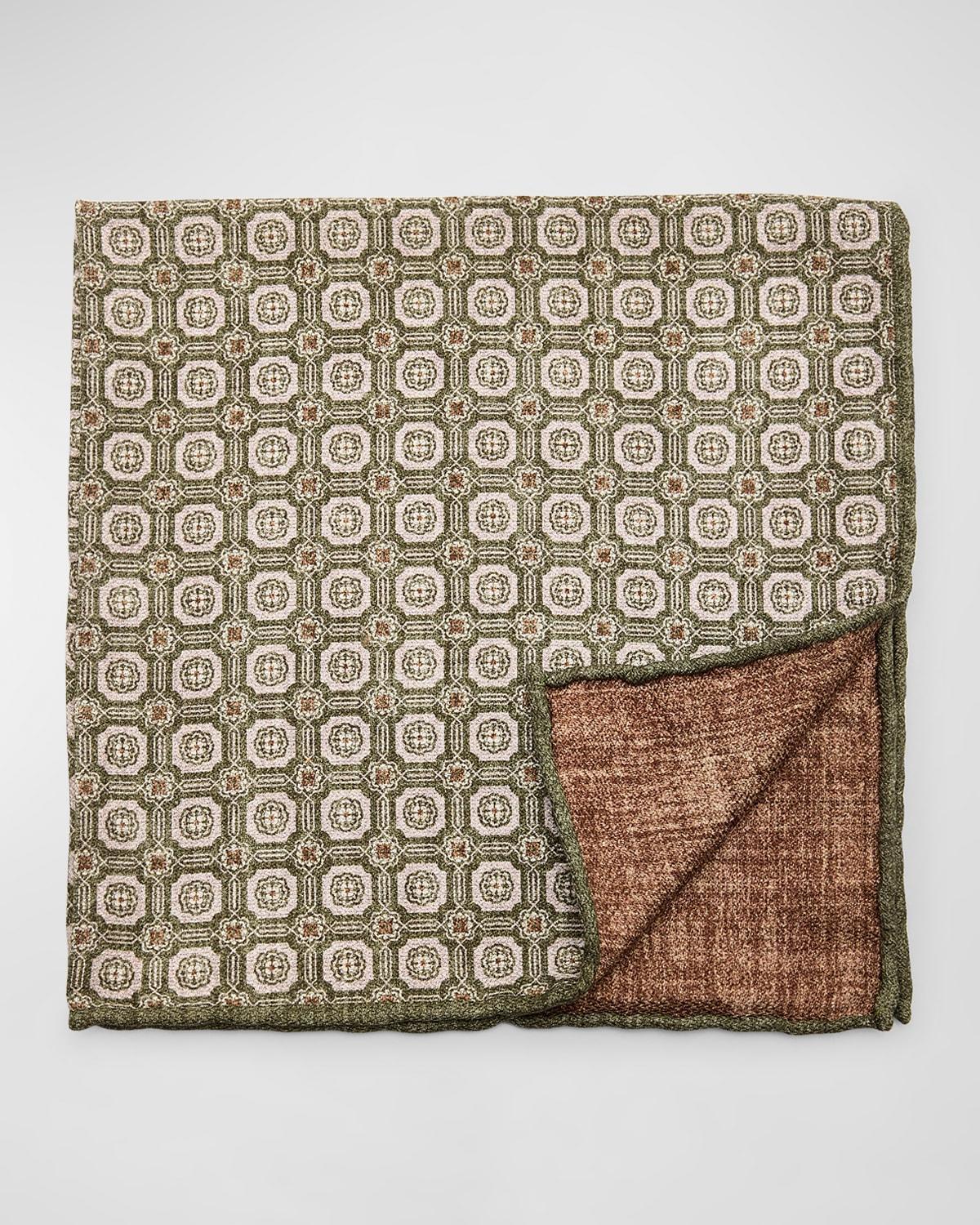 Men's Silk Geometric Pocket Square Product Image