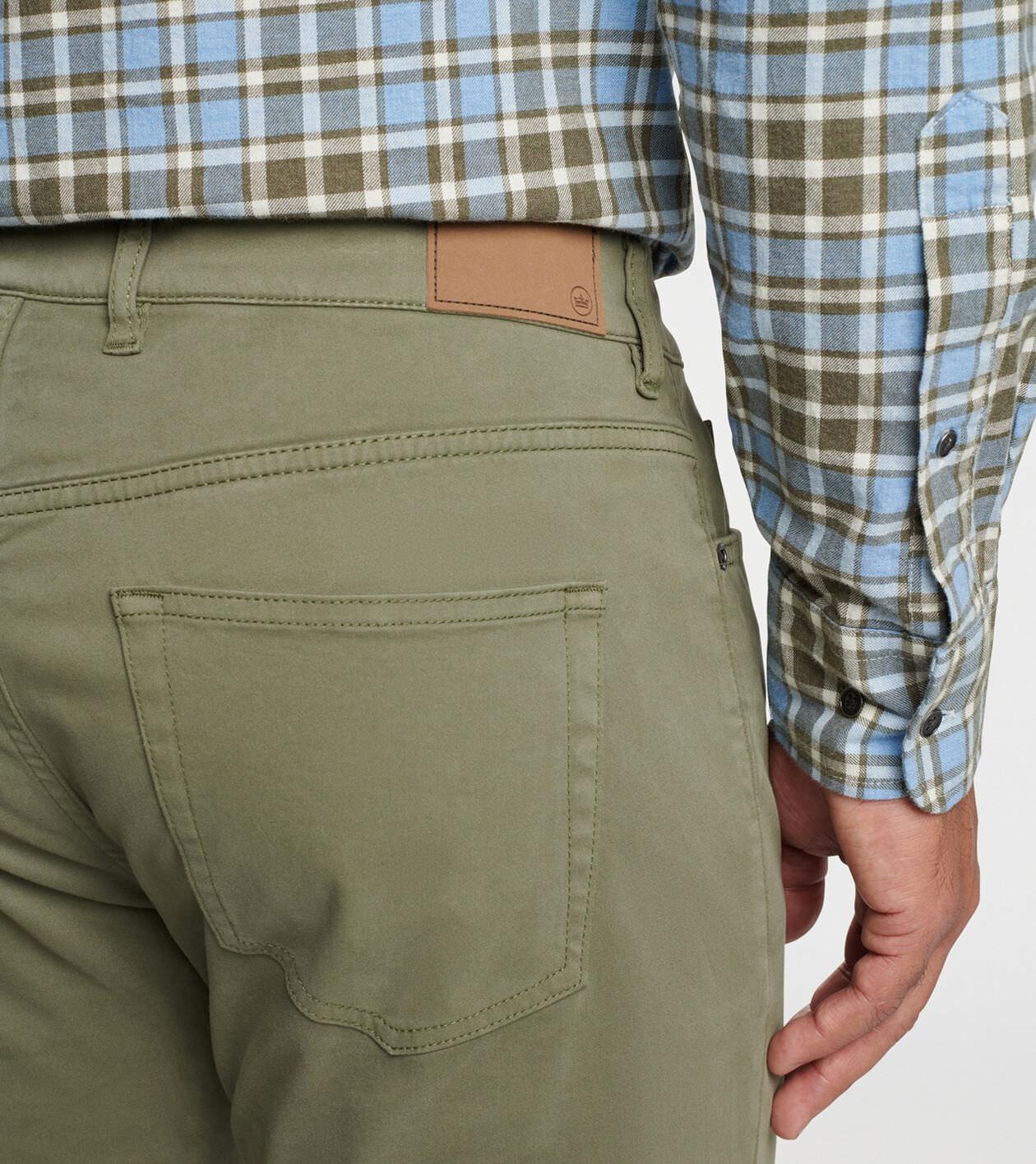 Peter Millar Mens Signature Sateen Five-Pocket Pant | Color: Grain | Size: 38 Product Image