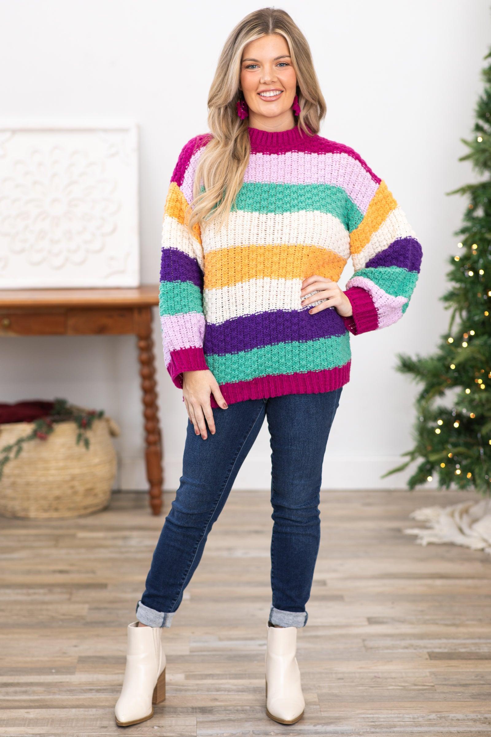 Mint Multicolor Colorblock Sweater Product Image