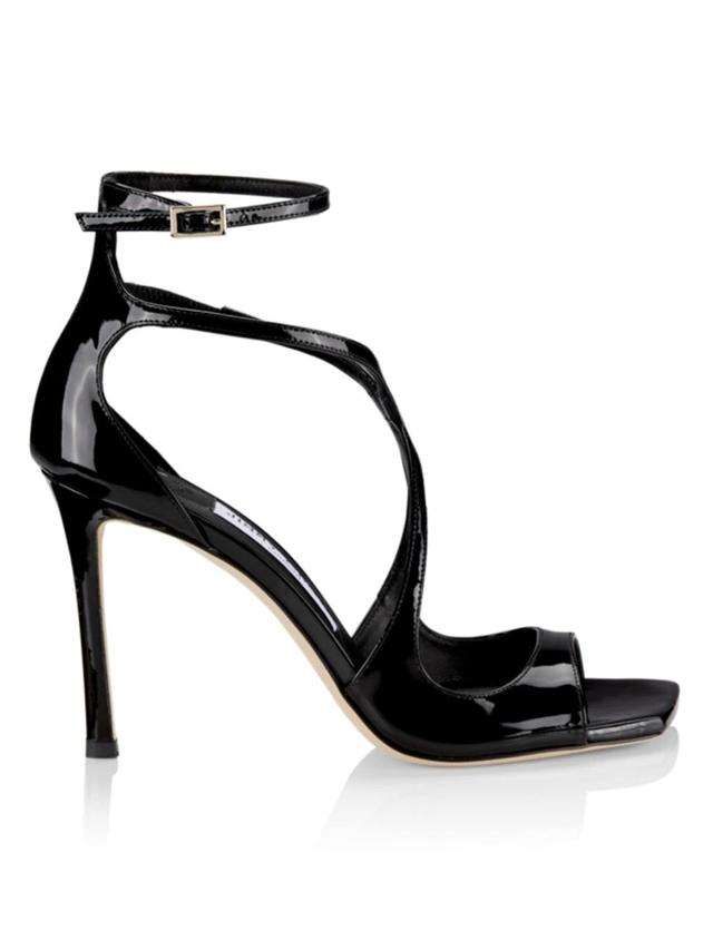 95mm Azia Patent Leather Sandals In Black Product Image