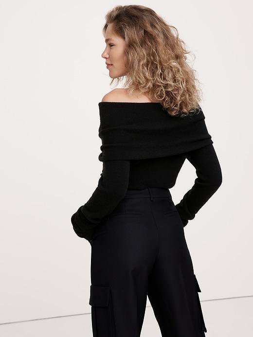 Lightweight Cashmere Off-Shoulder Sweater Product Image