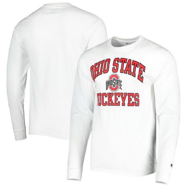 Mens Champion White Ohio State Buckeyes High Motor Long Sleeve T-Shirt Product Image