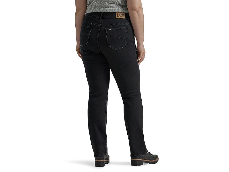 Plus Size Lee Flex Motion Straight-Leg Jeans, Womens Black Bloom Product Image