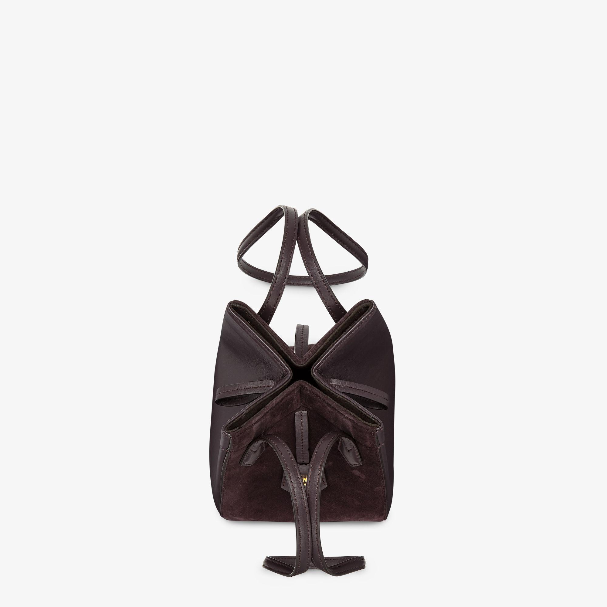 Fendi Origami MiniTransformable dark purple suede and leather mini-bag Product Image