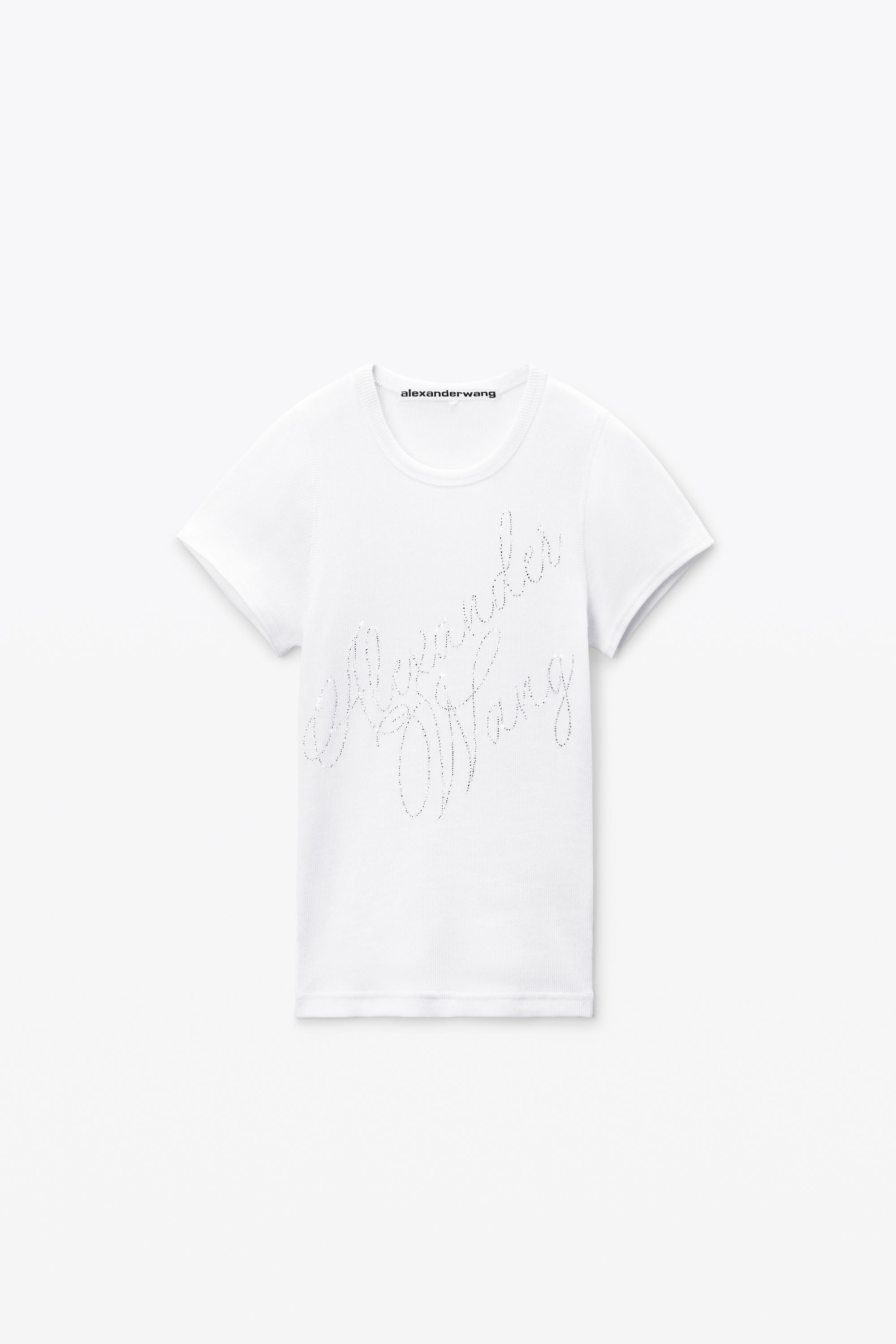 Crystal Hotfix Tee In Ribbed Jersey Product Image