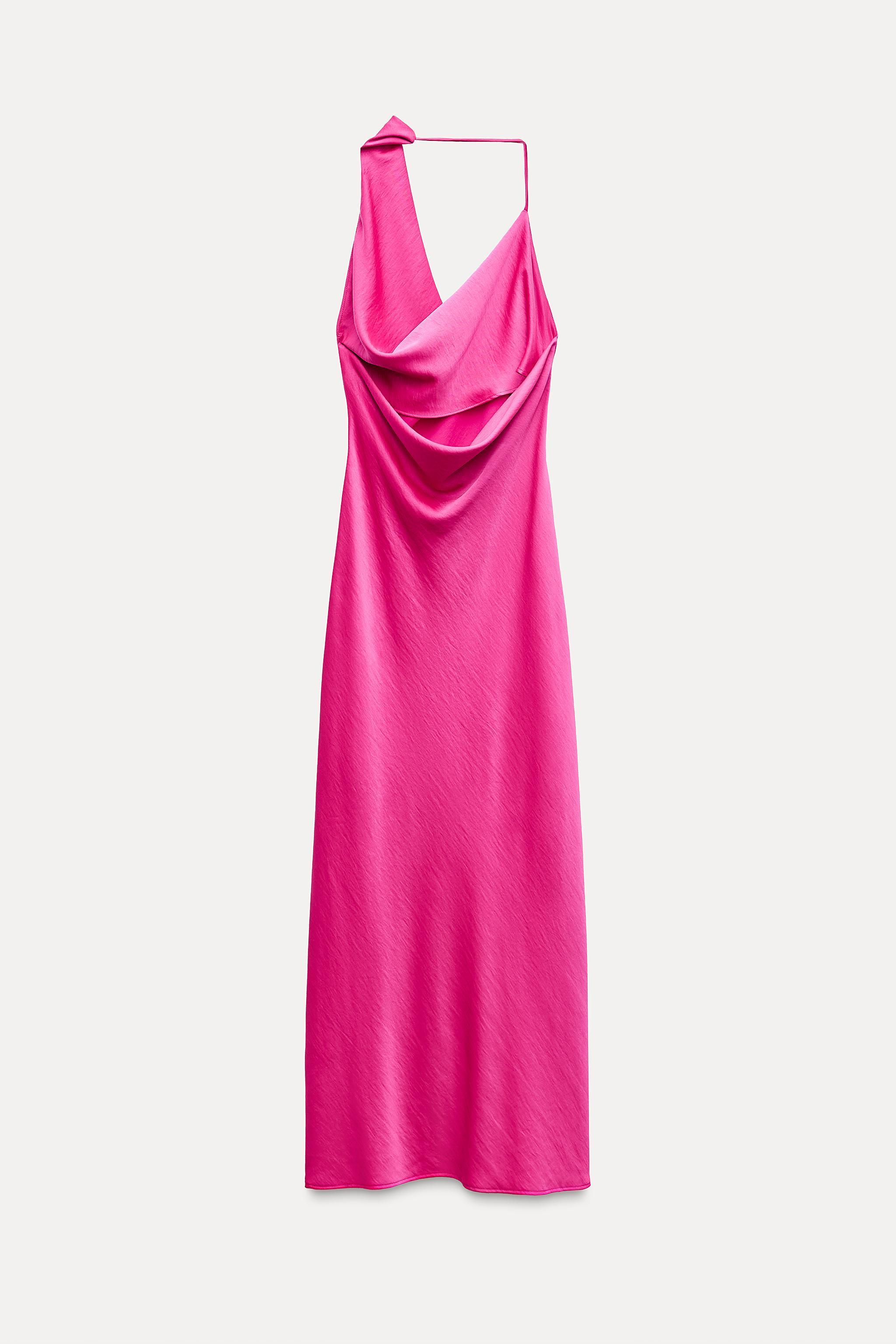 SATIN EFFECT ASYMMETRIC DRESS Product Image