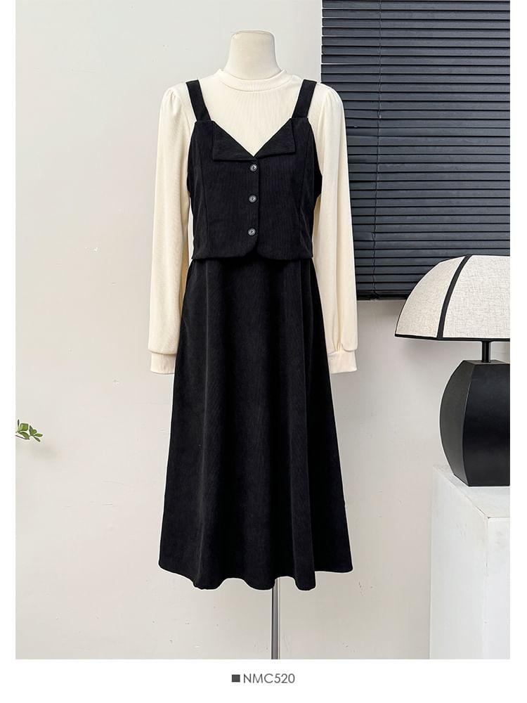 Mock Two-Piece A-Line Dress Product Image