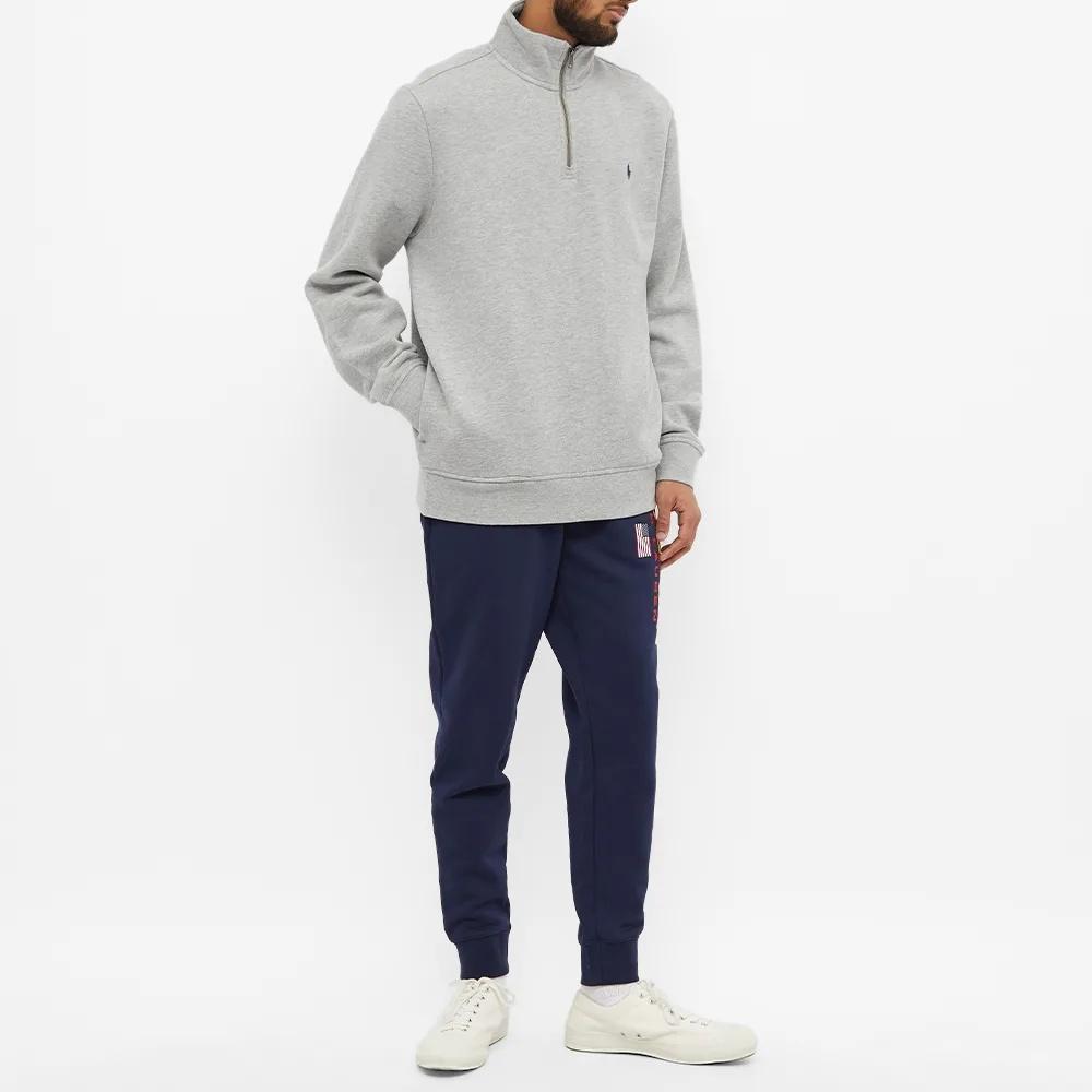 POLO RALPH LAUREN Logo Half-zip Cotton Jumper In Grey Product Image