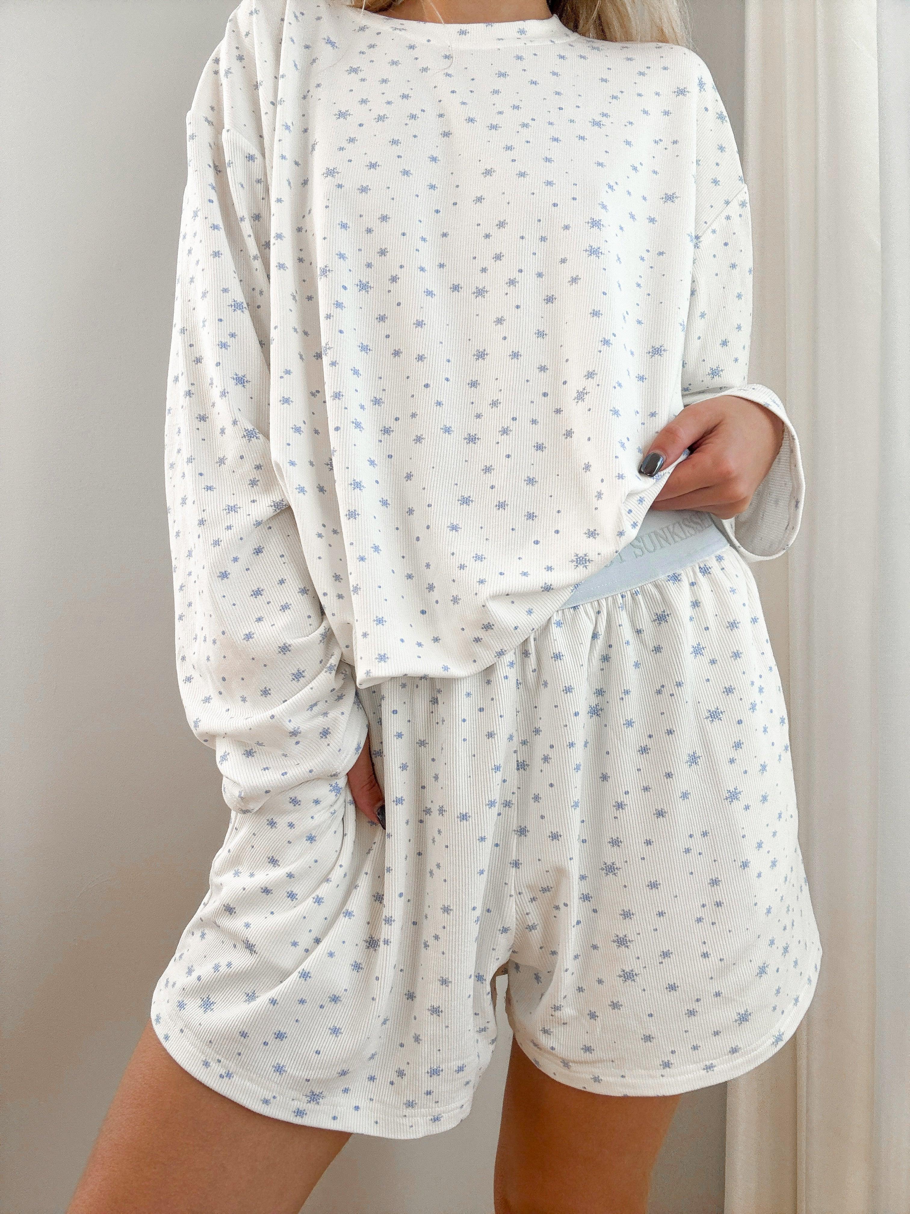 Snowflake Sunkissedcoconut Pajama Shorts Product Image