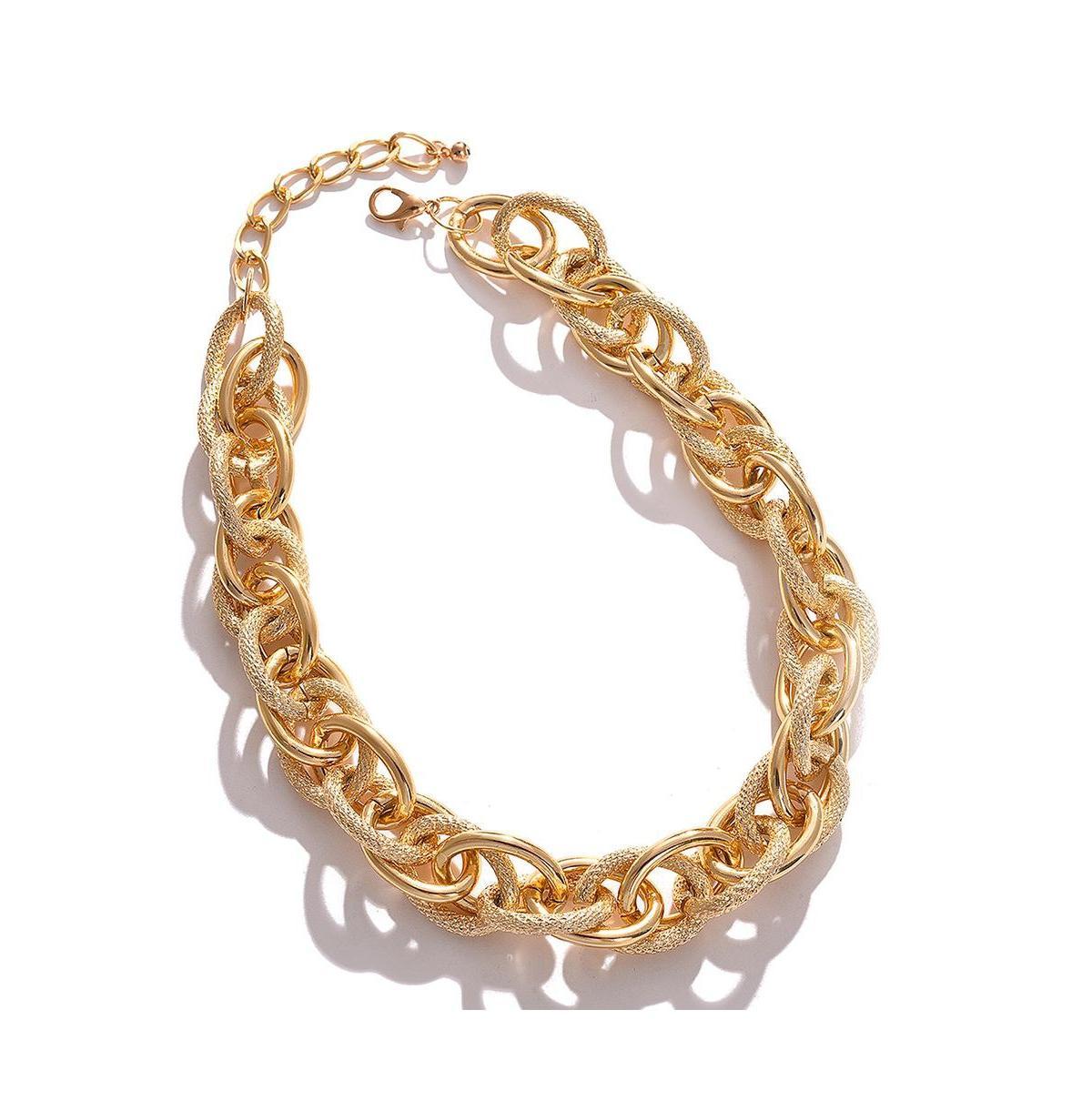 Sohi Womens Gold Metallic Chain-link Necklace Product Image