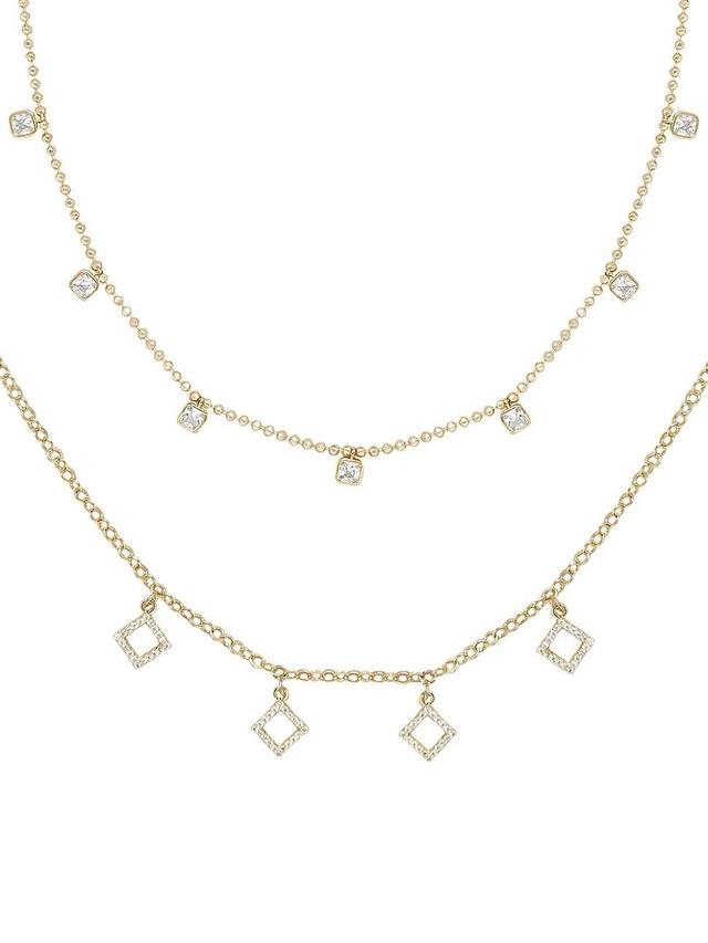 Womens 18K Gold-Plated & Cubic Zirconia Crystalline Necklace Set Product Image