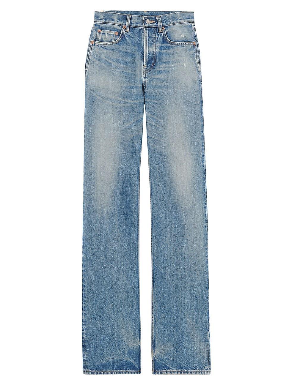 Womens Long Straight Jeans in Charlotte Denim product image