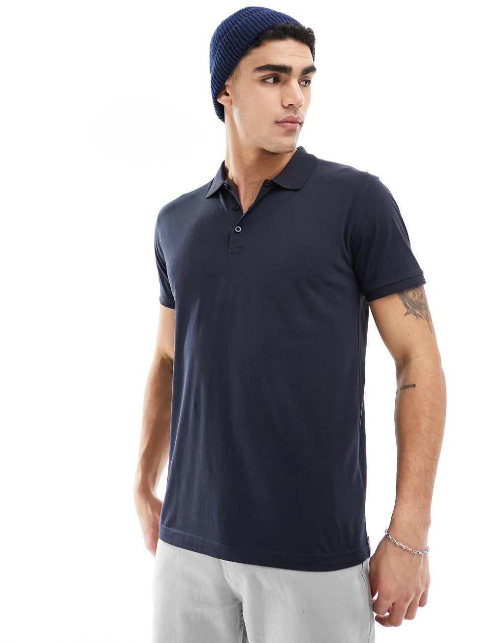 Brave Soul polo in dark navy Product Image