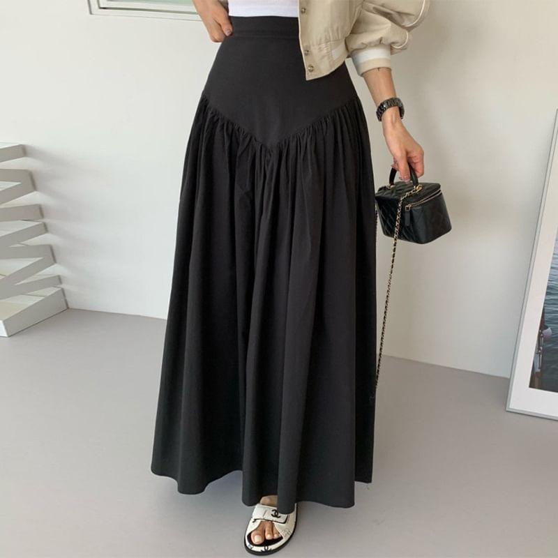 High Rise Maxi A-Line Skirt Product Image