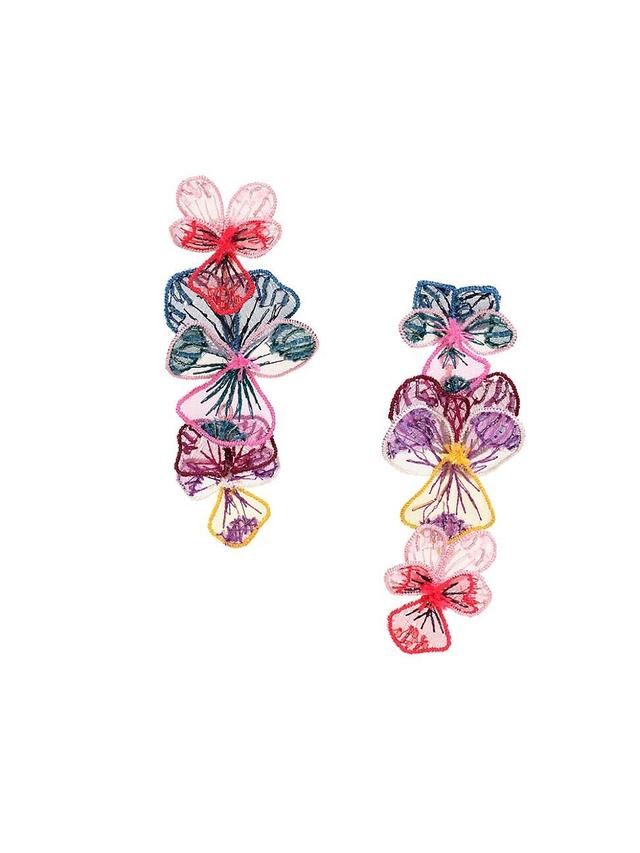 Womens Rehana Silk Organza Flower Drop Earrings Product Image