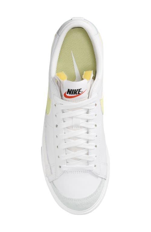 NIKE Blazer Low Platform Sneakers In White/life Lime/team Orange Product Image