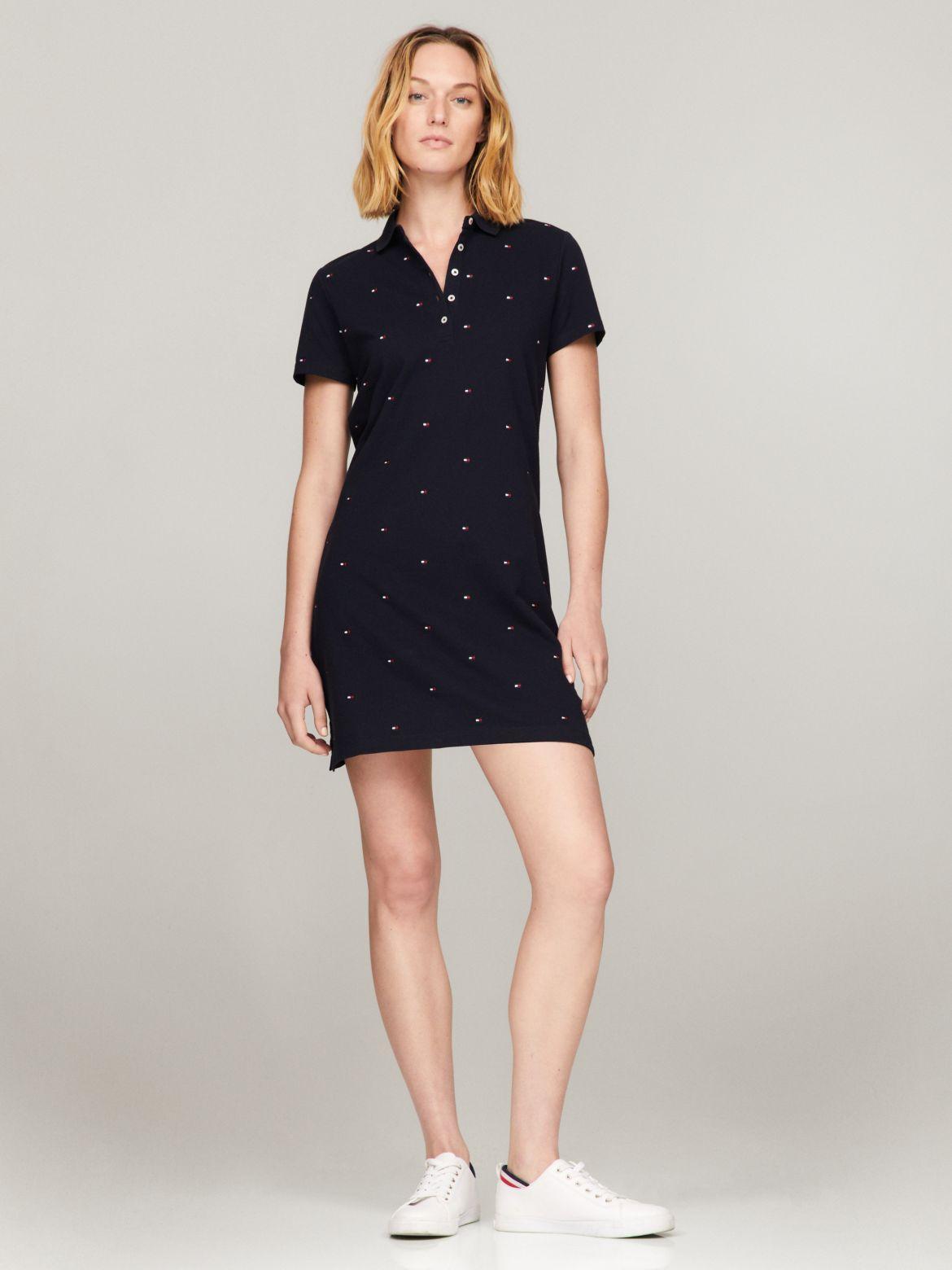 Tommy Hilfiger Women's Allover Flag Logo Stretch Polo Dress product image