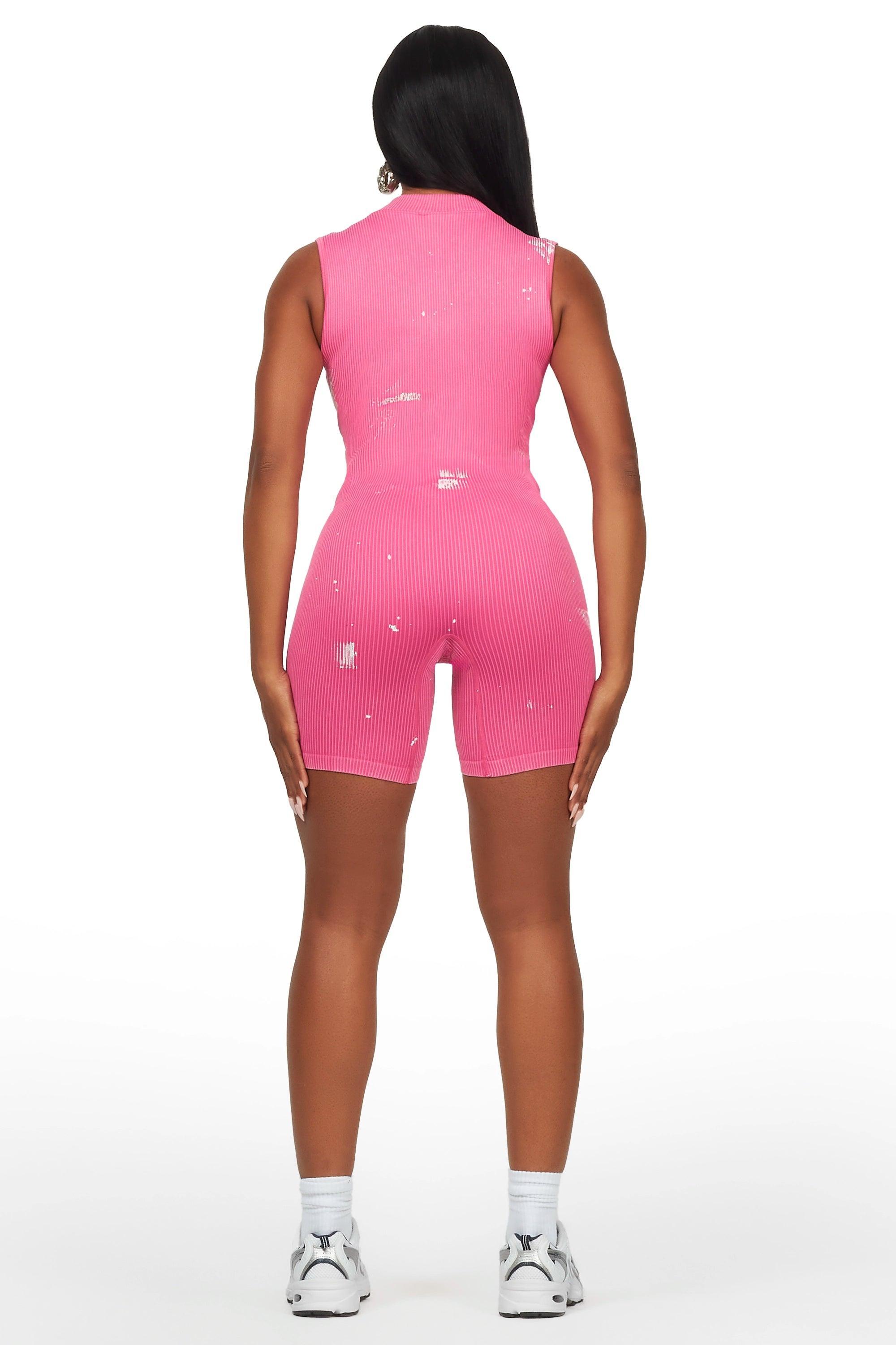 Akia Fuchsia Painted Romper Female Product Image