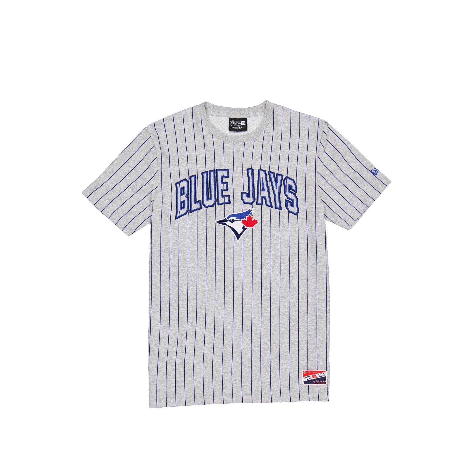 Toronto Blue Jays Throwback Gray Pinstripe T-Shirt Male Product Image