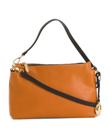 Leather Triple Entry Crossbody for Women Product Image