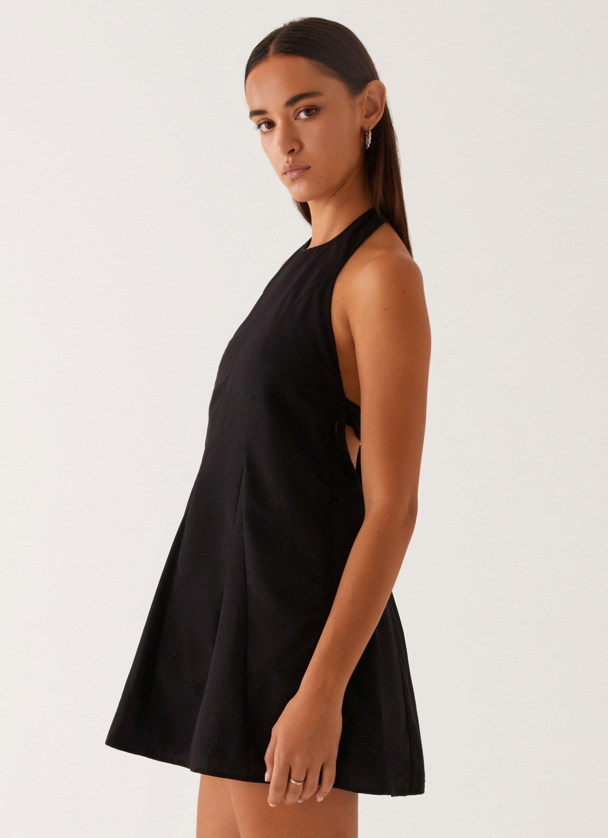 Avalon Halterneck Mini Dress - Black Product Image