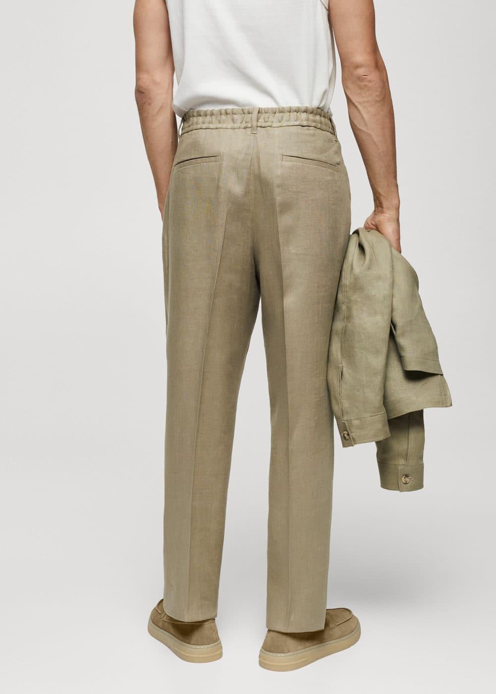 MANGO MAN - 100% linen regular-fit pants khakiMen Product Image