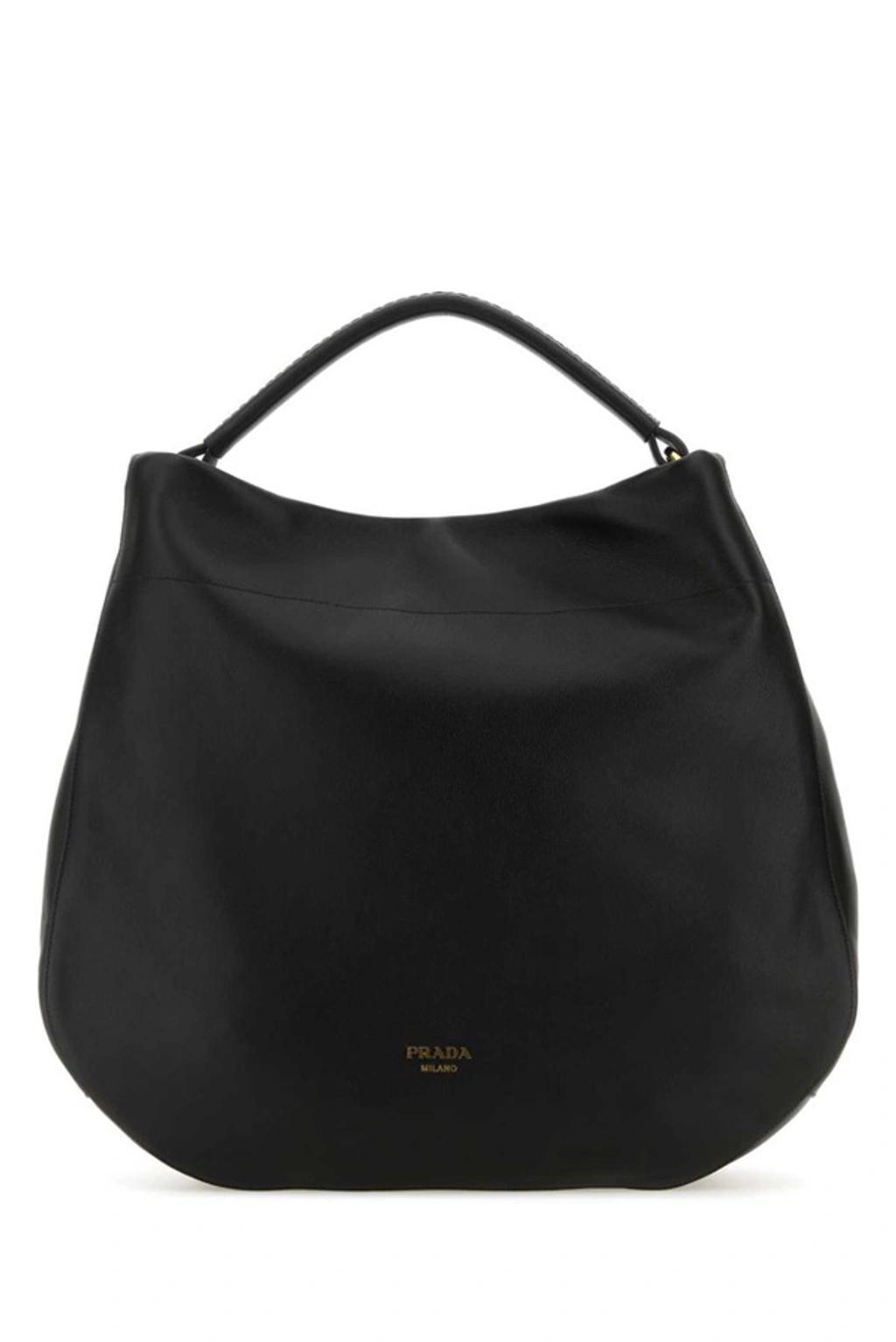 Large Leather Shoulder Bag In Black product image