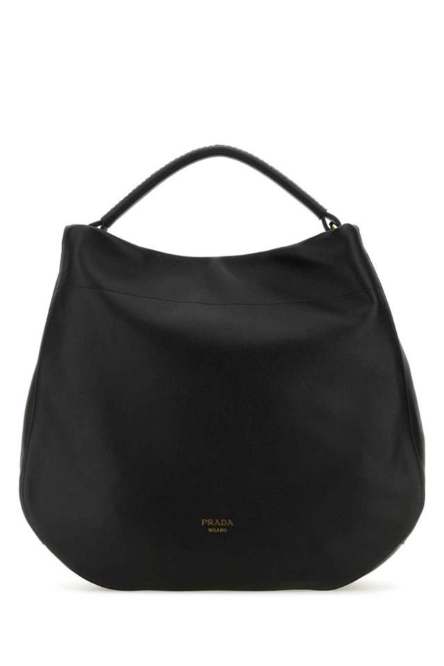 Large Leather Shoulder Bag In Black Product Image