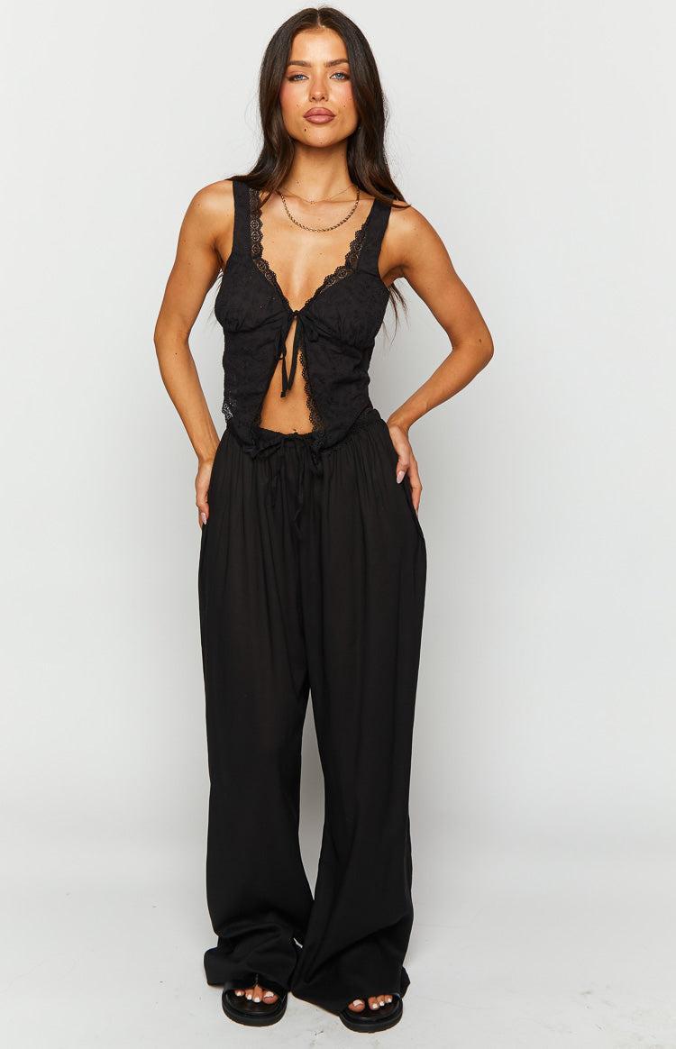 Cici Black Drawstring Pants Product Image